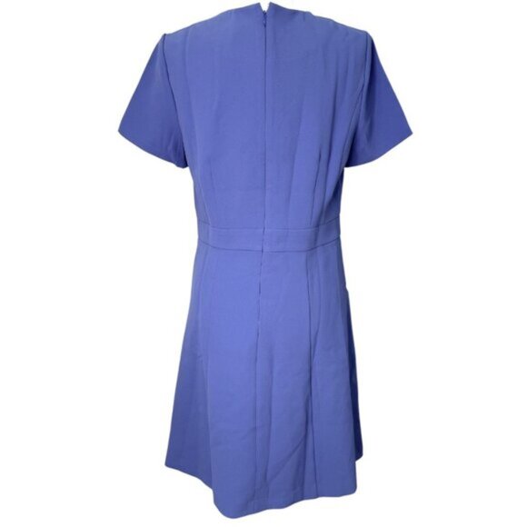 NWT Ann Taylor Fit & Flare Dress Blue Short Sleeve Size 8 - Picture 5 of 8